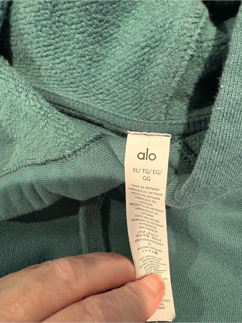 ALO Yoga Accolade Green/Teal Pullover Hoodie - Picture 4 of 5